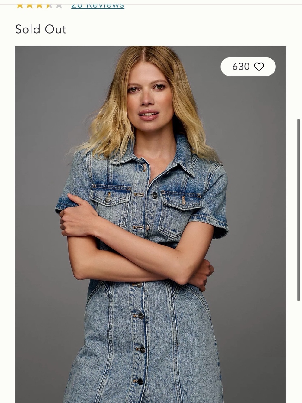 Anthropologie Pilcro Short Sleeve Denim Dress - Picture 2 of 2